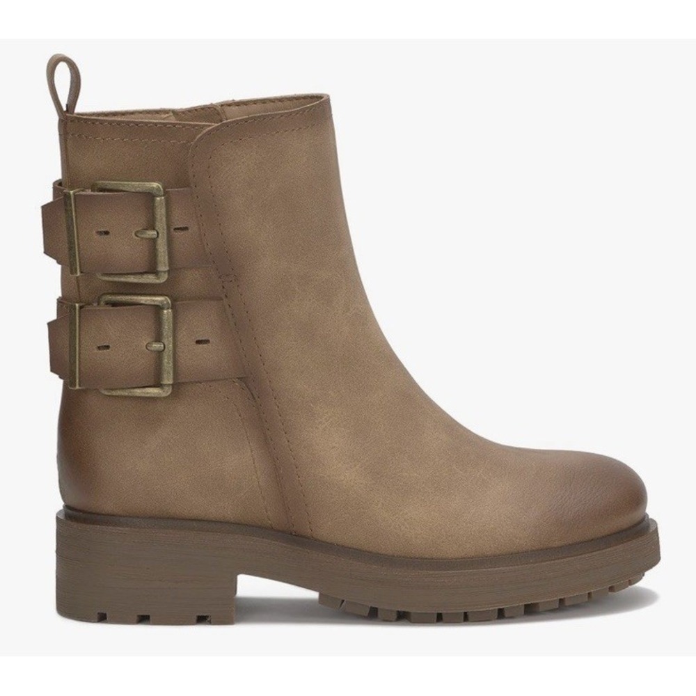 Lucky Brand Candre Zip Ankle Moto Boots Biker Womens‎ Tan SIZE 11 NEW